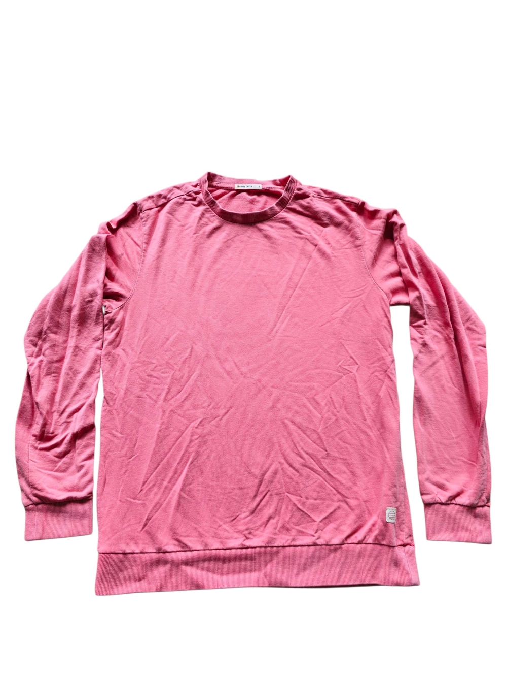Marine Layer Pink Unisex Long Sleeve Shirt Crewneck Sweatshirt Size Small EUC